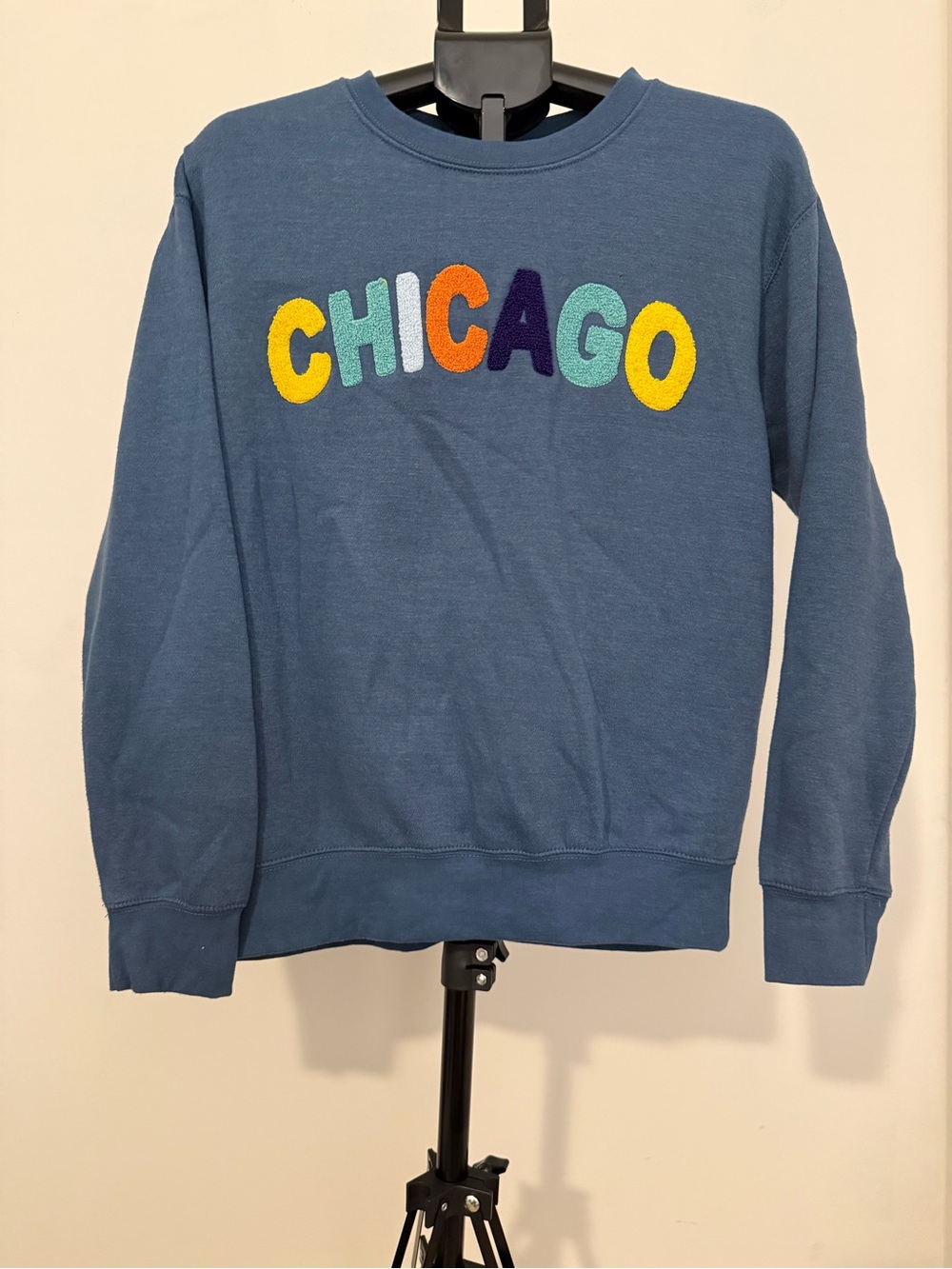 NEW YORK POPULAR Navy Crewneck Sweatshirt with CHICAGO